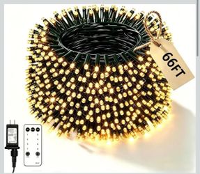 Brand New 66FT Warm White LED String Lights – Remote & Timer