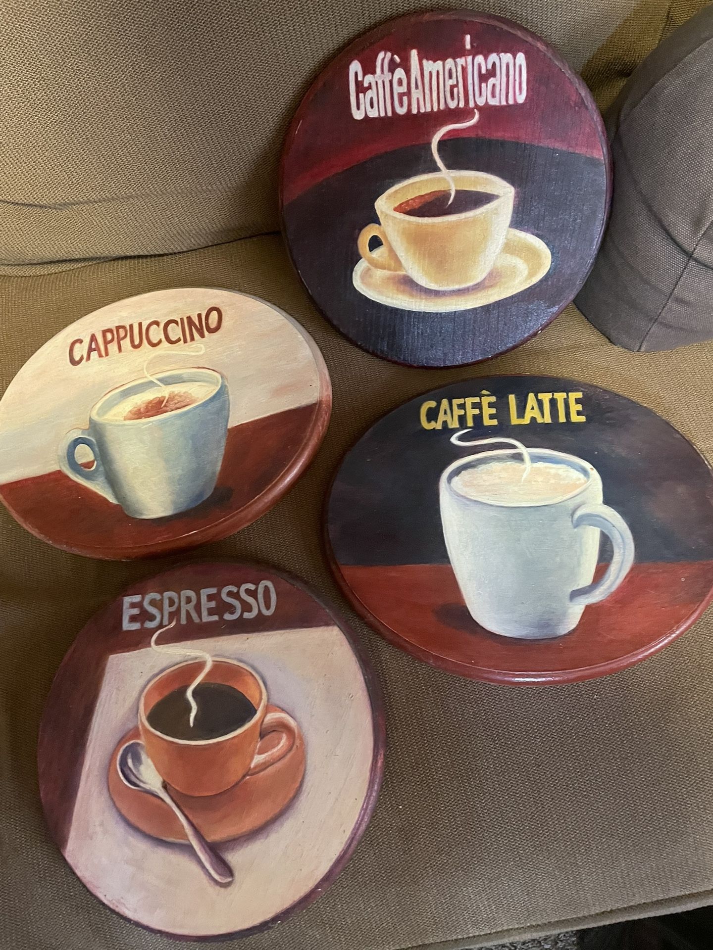 Wooden Paintings Of Coffee Cups