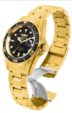 Invicta Professional Men's Black Dial Yellow Gold Tone Bracelet Watch 8936A