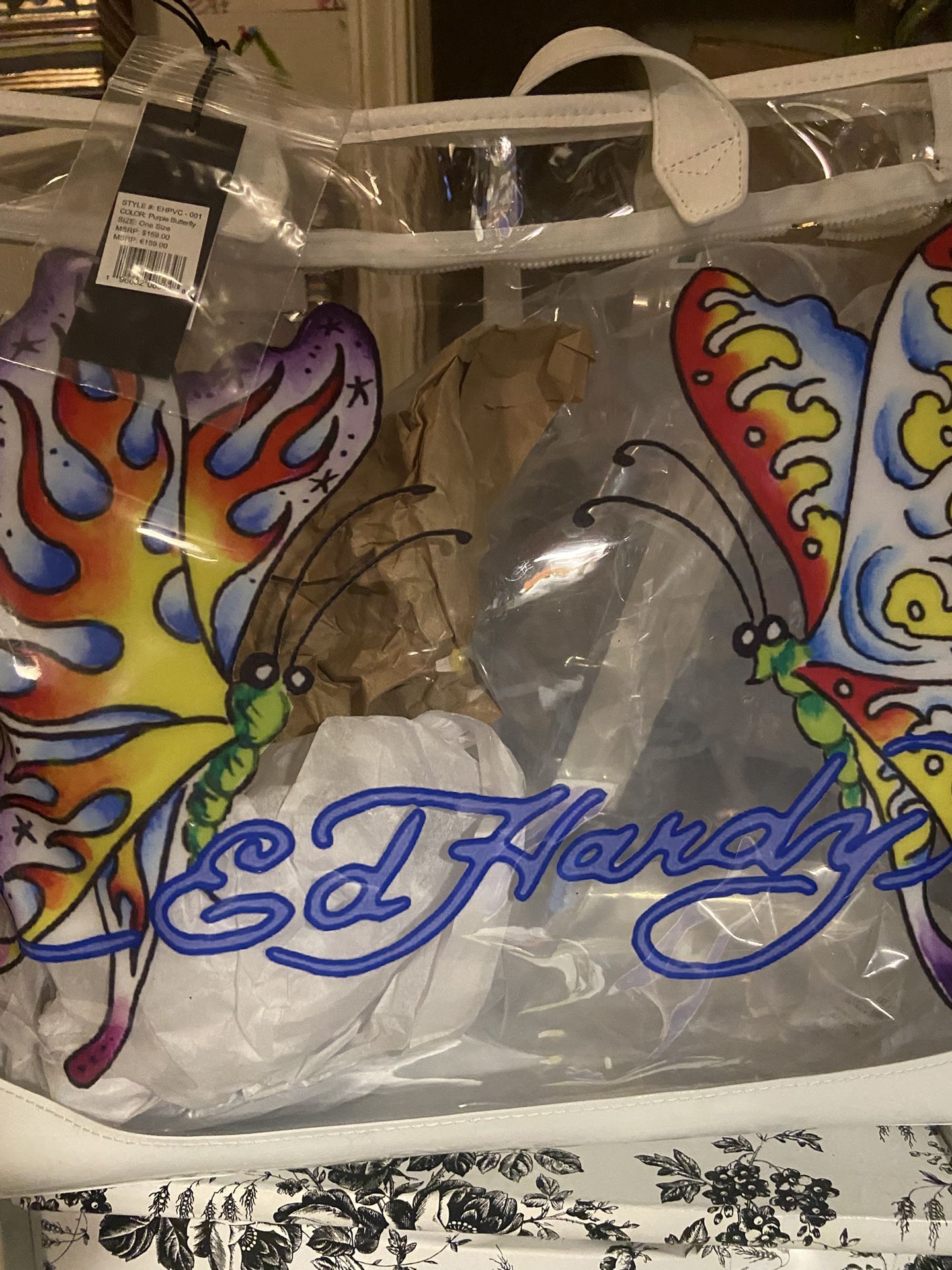 Brand New authentic Ed Hardy Butterfly Tote Bag