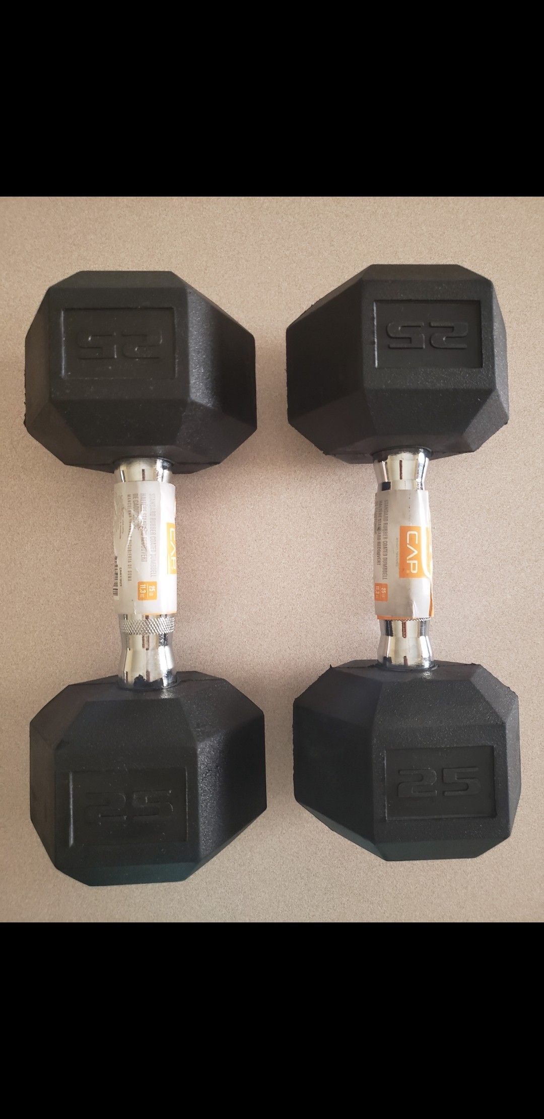 25 lb Dumbbell Weights - New Pair