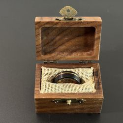Tungsten Carbide and Rose Gold Ring (Size 10)