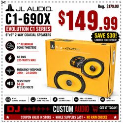 JL Audio C1 Car Speakers Set 6" x 9" 2-Way Coaxial Speaker System 225 Watts C1-690X 🚨 Payment Options Available 🚨 No Credit Needed 🚨