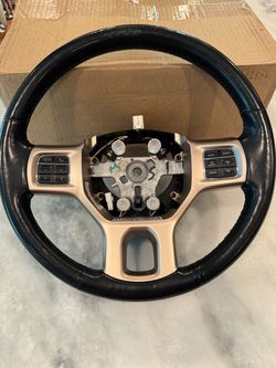 RAM Black Leather Steering Wheel with Controls