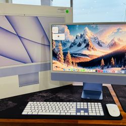 APPLE IMAC 24” 2021 Blue M1 16GB 1TB IN BOX LIKE NEW With Matching Apple Keyboard and Mouse