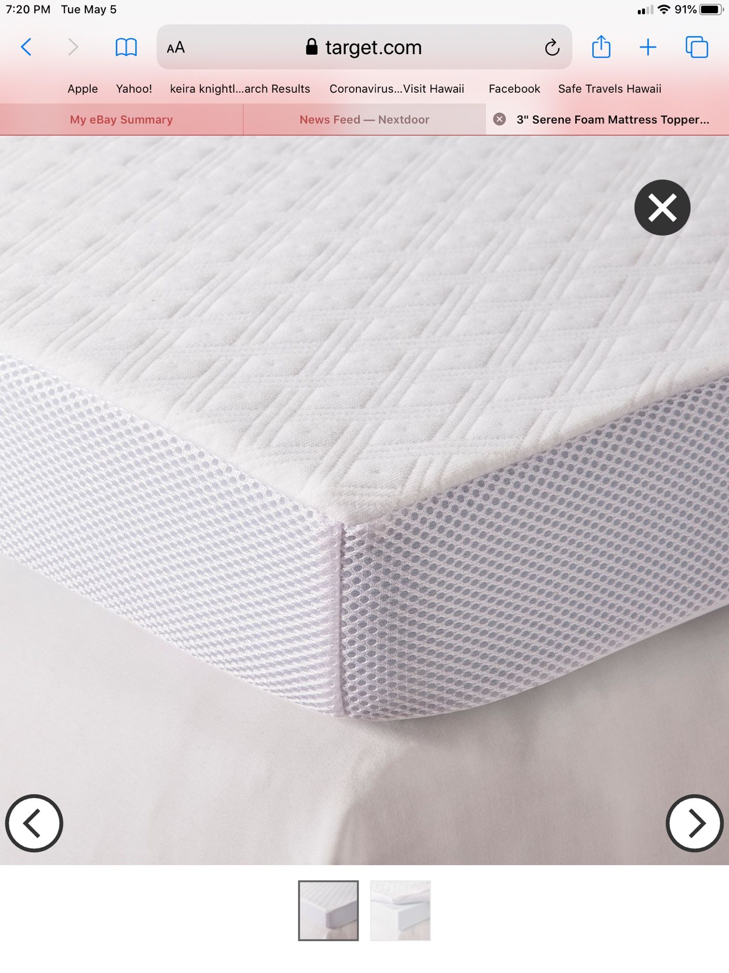 Queen Fieldcrest 3” Memory Foam Mattress Topper for Sale in Scottsdale