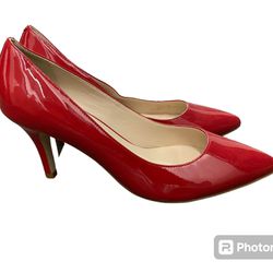 Cole Haan Red Patent Leather Womens Shoes Heels Pumps 