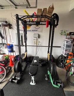 Gym rack and weights