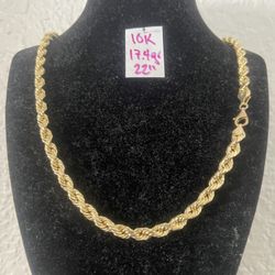 10K  Yellow Gold Chain For Wedding 17.4Gr 22 Inches Long 