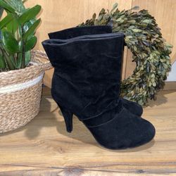 Geri C NY synthetic black suede booties Size 9