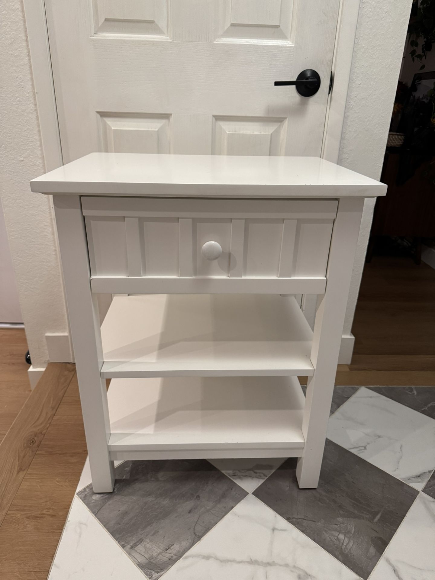 Crate And Barrel White Nightstand (1)