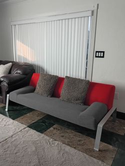 Modern foldable couch red/gray