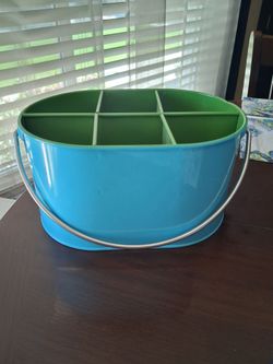 Beverage/utensil galvanized metal caddy