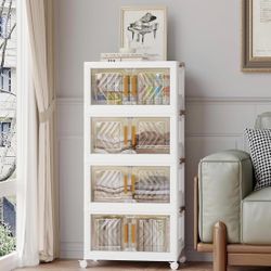 Plastic Foldable Storage Bins with Lid, 