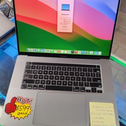 MacBook Pro 16" 2019 Retina Intel 6 Core i7-9th , 16GB Ram, 512gb SSD, Radeon Pro 5300M 4GB Graphics, macOS Sequoia, Microsoft Office, Charg