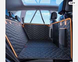 HANDNAM Back Seat Extender with Soft Mattress, Dog Car Seat Cover - Hard Bottom Supports 300lbs - Dog Hammock for Car, SUV, Truck|