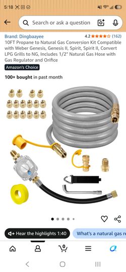 10ft natural gas conversion kit