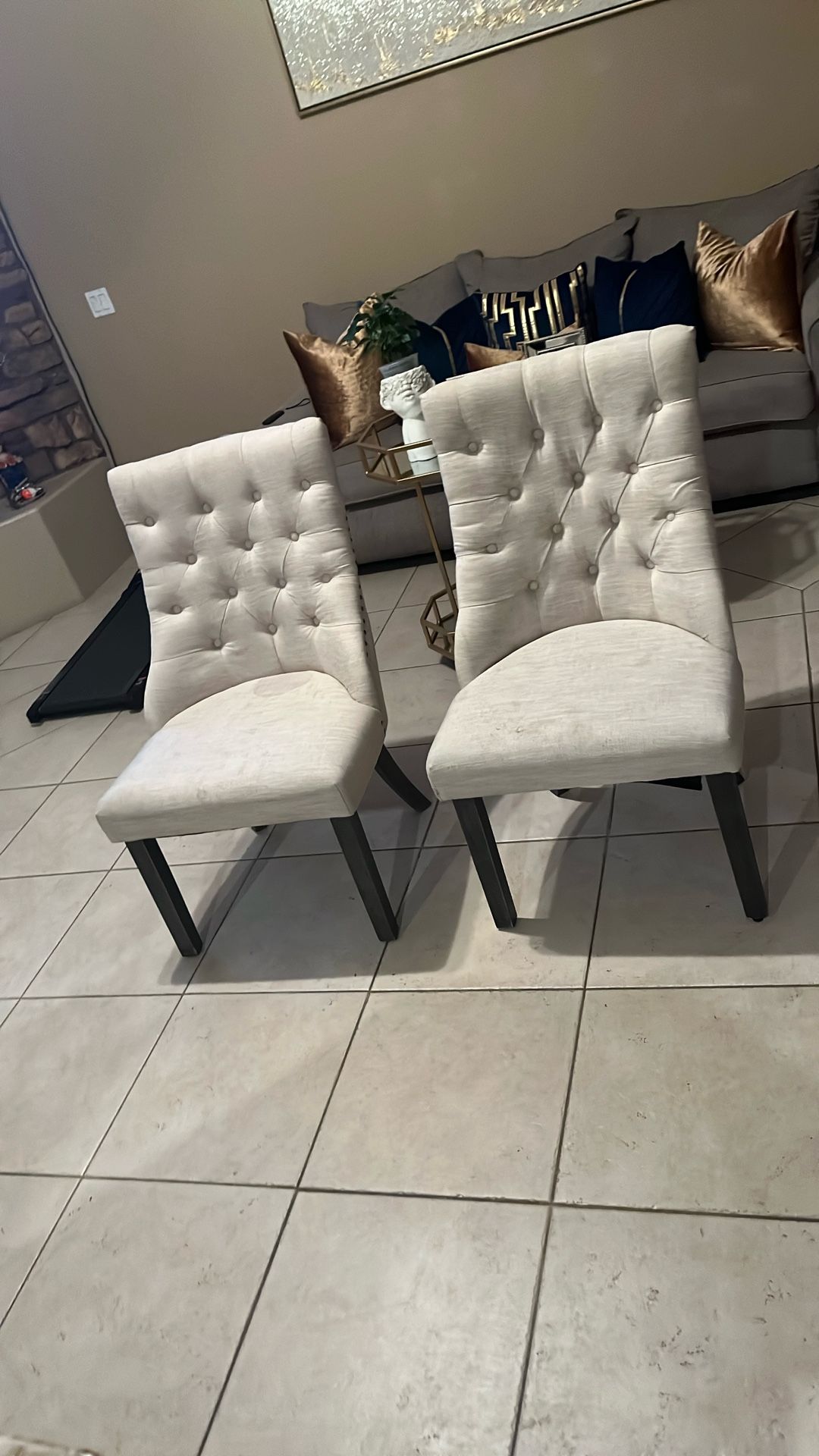 2 Beige Chairs