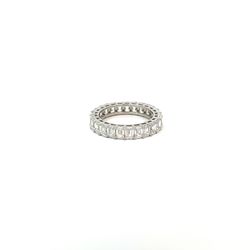 4.19 ct. Emerald Lab Grown Diamond Ring 14K White Gold Eternity Ring