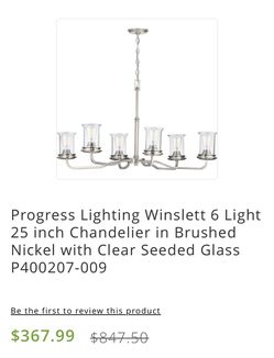 25” chandelier Nickel finish Progress Lighting