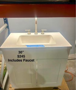 30in Bathroom Vanity with Top and Faucet