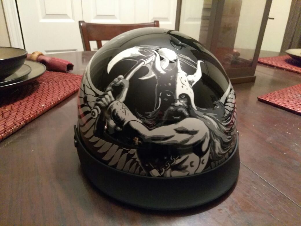 D.o.t helmet with pull down visor m but fits large