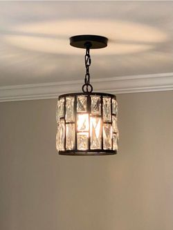 Black crystal chandalier pendant light