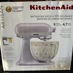 KitchenAid Artisan Series 5-Quart Tilt-Head Stand Mixer, Wildflower w/ Ceramic Bowl, Flat Beater, Dough Hook, Whip