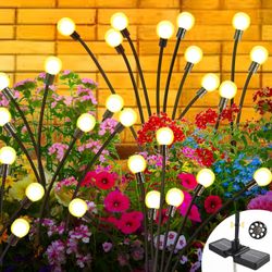 Solar Garden Lights Plus+, Swaying Fairy Garden Lights, Yard Decor Outdoor, Waterproof Solar Plant Lights for Outside Patio Pathway.