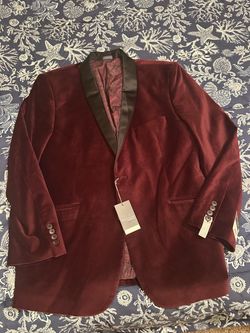 Madison Men’s 46R Burgundy Wine Velvet Dinner Blazer Tuxedo Jacket – NWT $80 Firm