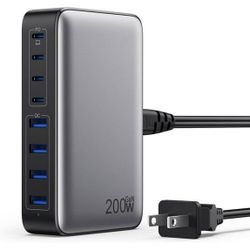 200W USB C Charger Block, GaN III 8-Port USB C Fast Charging Station PPS PD 65W Laptop Charger Adapter Compatible with MacBook Pro/Air,DELL,HP Surface