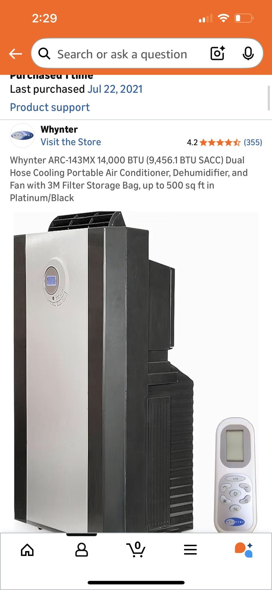 Whynter ARC-143MX 14,000 BTU Dual-Hose Portable AC – Works Perfectly 