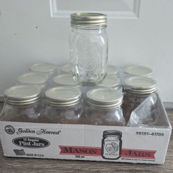 12 Golden Harvest Pint Canning Jars New In Box