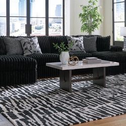 Midnight-Madness Onyx 3-Piece Double Chaise Sectional (couch Sofa 