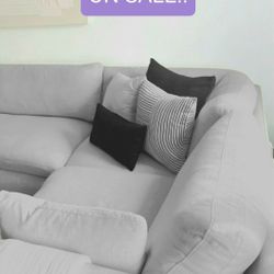 Gray Cloud Couch Modular Sectional Sofa 