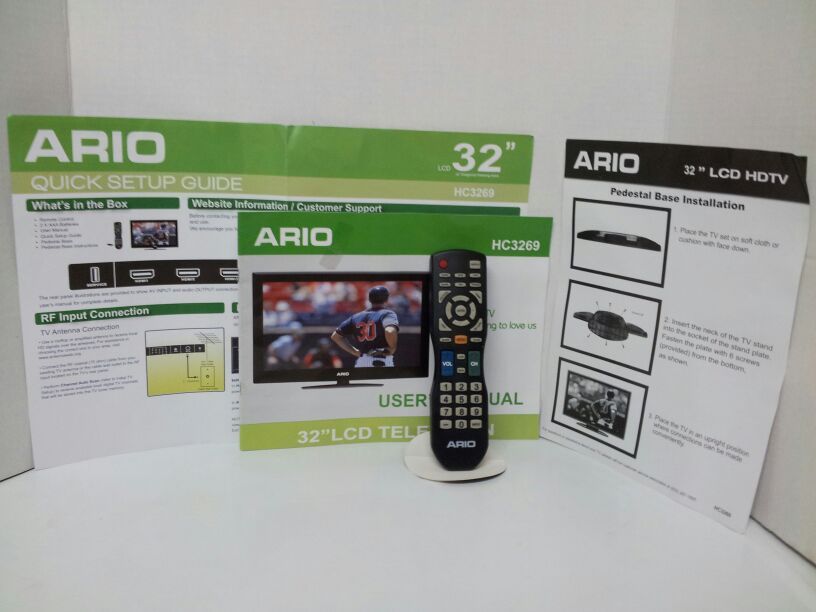 original brand new ARIO TV REMOTE ONLY NO TELEVISION instructions