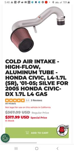 KnN Intake Typhoon Used Good Condition$100 01-05 Civic 1.7