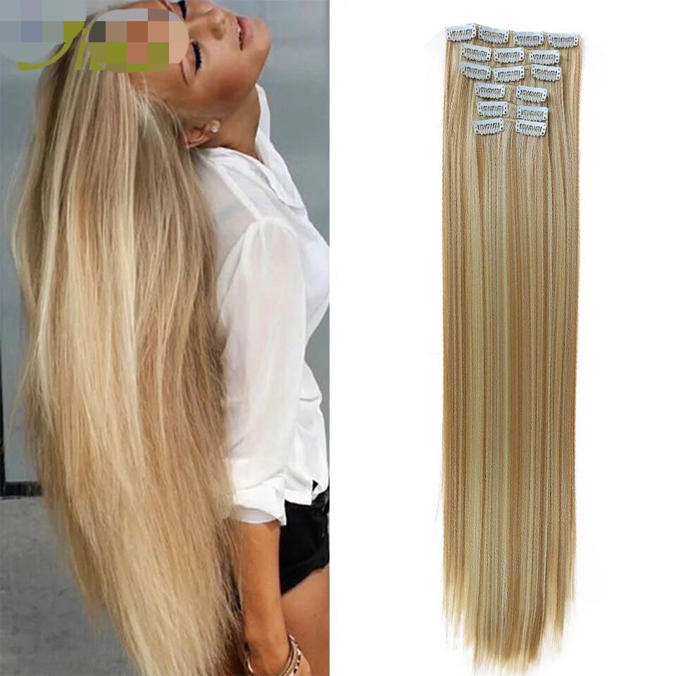 26” 16 Clips hair extension clip in