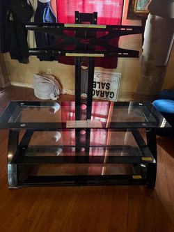 3-Shelf Glass TV Stand with Mount
