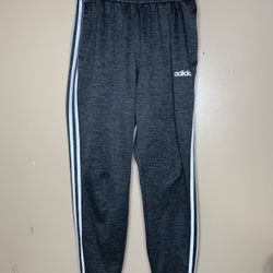 Adidas Men's Dark Heathered Gray 3-Stripe  Athletic Sweatpants/ Joggers Medium  Pre-owned 