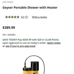 Geyser Portable Shower with Heater