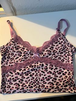 Rose Mauve & Black Leopard Print Cami Top