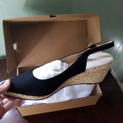 Black Wedge Heels Brand New