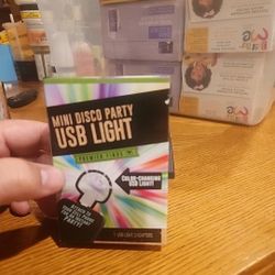 NEW Mini Disco Party USB Light for Cell Phones, 3 Adapters Included 