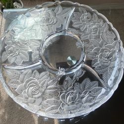 Glass Vintage Serving Tray 