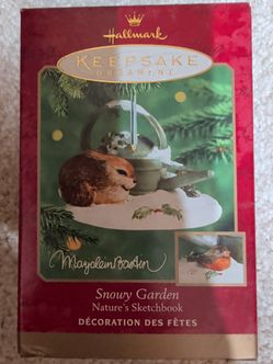 NIB Hallmark Keepsake Ornament 2000 Snowy Gardens-Nature's Sketchbook