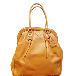 Prada camel Leather high doctor bag

