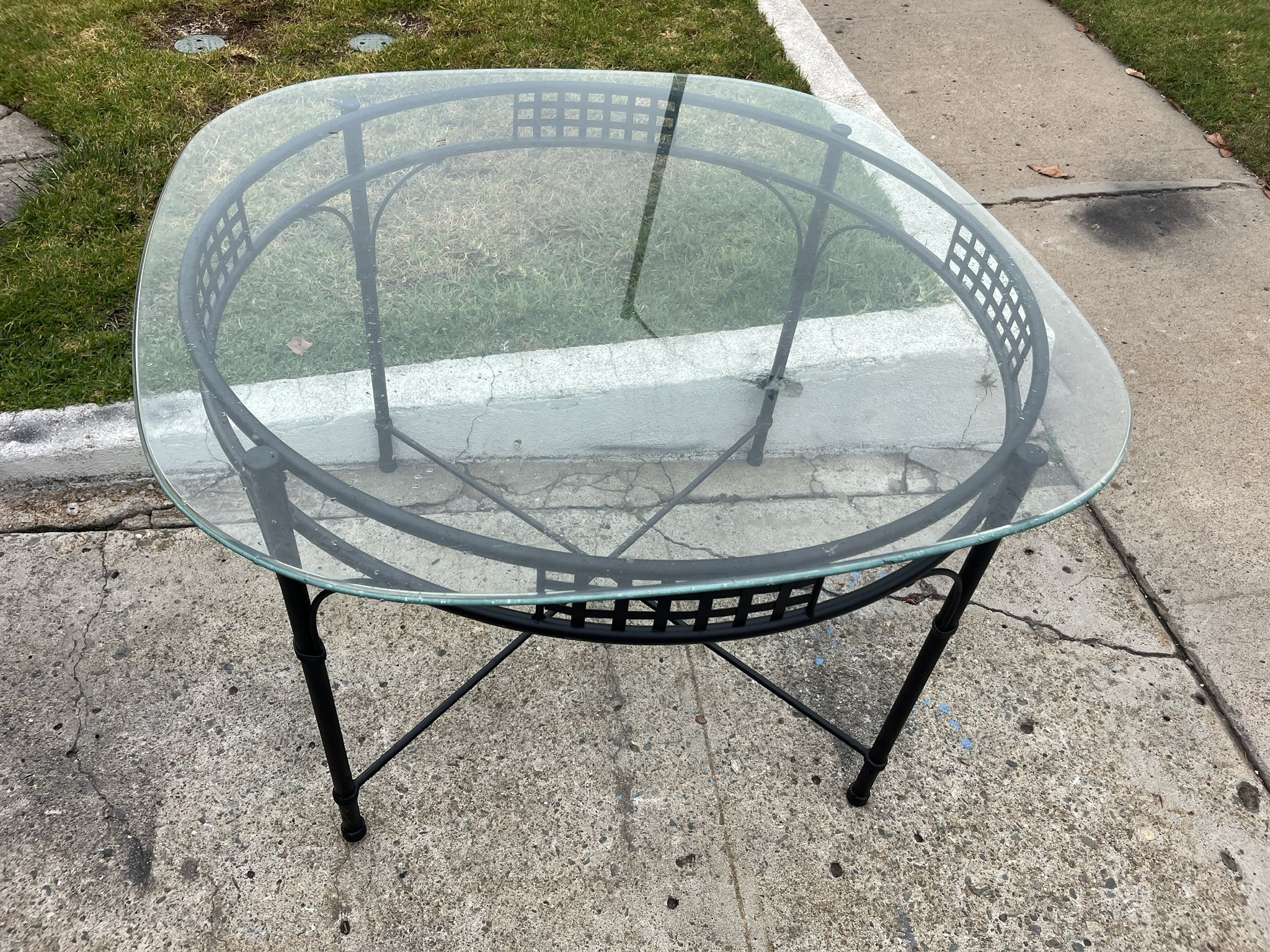 Glass Patio Table Outdoor Dining Table 4 Feet
