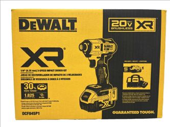 NEW DeWalt 20V XR 3-Speed Brushless Impact Driver Kit With Bag
