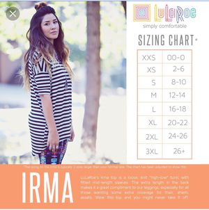 Llr Irma Sizing Chart